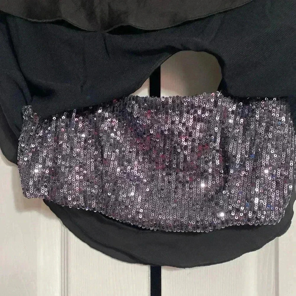 Free people black & silver sequin top shirt blouse camisole tank top size XS - Picture 4 of 10